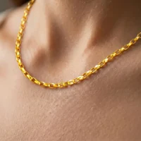 زنجیر سوپرلایت شانل بغل تخت تک رشته گلستانه ZG035 - Image 2