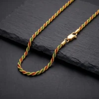 زنجیر طنابی بالچین سبز و قرمز نازک ZT010